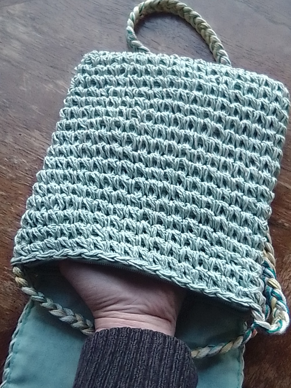 Handmade Light Blue Beaded Dreamcatcher Crochet Crossbody Bag!!! - Picture 3 of 7